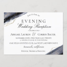 Moody Midnight Weddenschappen Reception Invitation