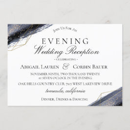 Moody Midnight Weddenschappen Reception Invitation Kaart