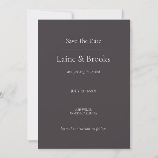 Moody Minimal Save the Date (Voorkant)