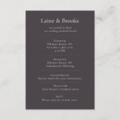 Moody Minimal Wedding Details Card Informatiekaartje (Voorkant)
