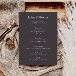 Moody Minimal Wedding Details Card Informatiekaartje
