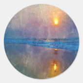 Moody misty sebe sunrise ronde sticker (Voorkant)