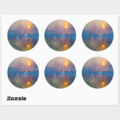 Moody misty sebe sunrise ronde sticker (Vel)