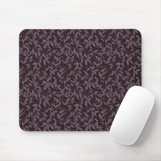 Moody Modern Chic Botanical Leaf Dark Paars Muismat (Met muis)