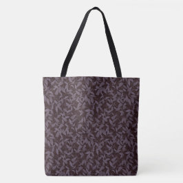 Moody Modern Chic Botanical Leaf Dark Paars Tote Bag