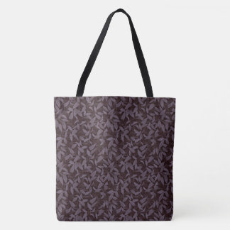 Moody Modern Chic Botanical Leaf Dark Paars Tote Bag