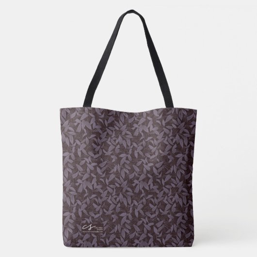 Moody Modern Chic Botanical Leaf Dark Paars Tote Bag (Achterkant)