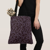 Moody Modern Chic Botanical Leaf Dark Paars Tote Bag (Dichtbij)