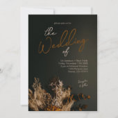 Moody Modern Dark Boho Rustic Floral Wedding Kaart (Voorkant)