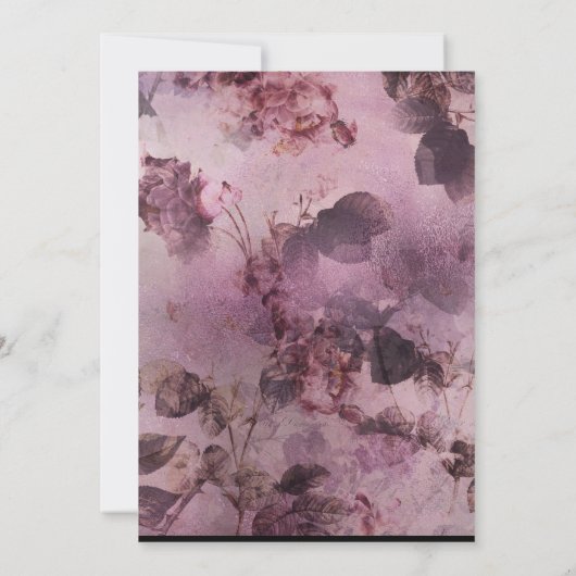 Moody Modern Floral Paars script hartfoto Save The Date (Achterkant)