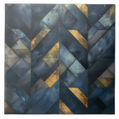 Moody Modern Mosaic Dark Blue Gold ID1185 Tegeltje (Voorkant)