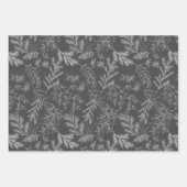 Moody Modern Traditioneel Zwart-wit Kerstmis Inpakpapier Vel (Voorkant 3)