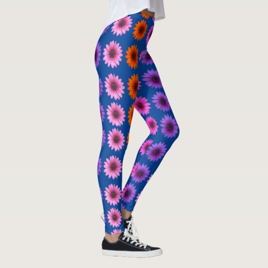 Moody Modern Winter Botanical Kerstblauw  Leggings (Rechts)