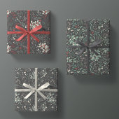 Moody Modern Winter Botanical KerstFloral Inpakpapier Vel