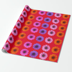 Moody Modern Winter Botanical Kerstrood Cadeaupapier