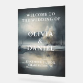 Moody moderne winter bruiloft welkom acryl bord (Hoek)