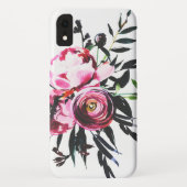 Moody Moody  Waterverf Pink Floral Case-Mate iPhone Case (Achterkant)