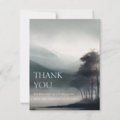 Moody Mountain Donker Esthetische Woodland bruilof Bedankkaart (Voorkant)