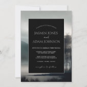 Moody Mountain Donker Esthetische Woodland bruilof Kaart (Voorkant)