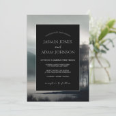 Moody Mountain Donker Esthetische Woodland bruilof Kaart (Staand voorkant)