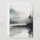 Moody Mountain Donker Esthetische Woodland bruilof Kaart (Voorkant)