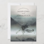 Moody Mountain Donker Esthetische Woodland bruilof Kaart (Voorkant)