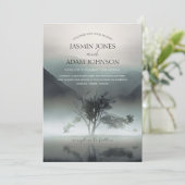 Moody Mountain Donker Esthetische Woodland bruilof Kaart (Staand voorkant)