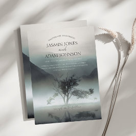 Moody Mountain Donker Esthetische Woodland bruilof Save The Date