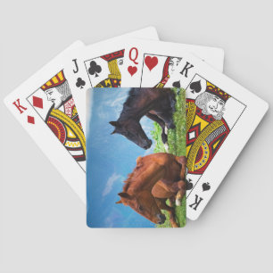 Moody Mountain Horses: Een fijne kunst reis Pokerkaarten
