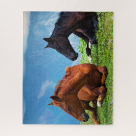 Moody Mountain Horses: Een fijne kunst reis puzzel