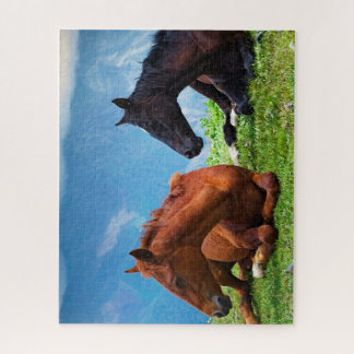 Moody Mountain Horses: Een fijne kunst reis puzzel
