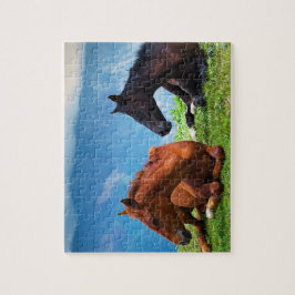 Moody Mountain Horses: Een fijne kunst reis puzzel