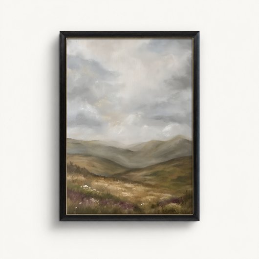 Moody Mountain Valley Wildflower Poster
