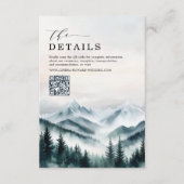 Moody Mountains Forest Wedding Details QR-code Informatiekaartje (Voorkant)