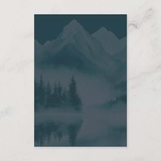 Moody Mountains Forest Wedding Details QR-code Informatiekaartje (Achterkant)
