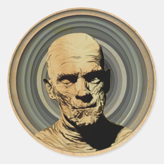 Moody Mummy Ronde Sticker (Voorkant)