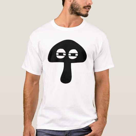Moody Mushroom Face Silhouette Niet Grappig T-shirt (Voorkant)