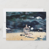 Moody nacht onder het Zee Ocean Beach Wedding Kaart (Achterkant)