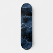 Moody Navy Agate | Dusty Royal Blue Jewel Tone Persoonlijk Skateboard (Voorkant)