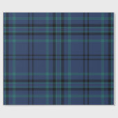 Moody Navy and Teal Dark Tartan Christmas Cadeaupapier (Vlak)