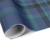 Moody Navy and Teal Dark Tartan Christmas Cadeaupapier (Rol Hoek)