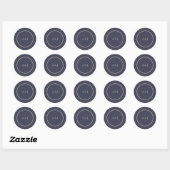 Moody Navy Blue Floral Ronde Sticker (Vel)