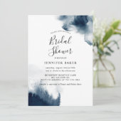 Moody Navy Blue Waterverf Vrijgezellenfeest Kaart (Staand voorkant)