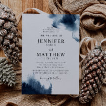Moody Navy Blue Waterverf Wedding