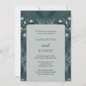 Moody Navy Blue Winter Wedding Kaart (Voorkant)