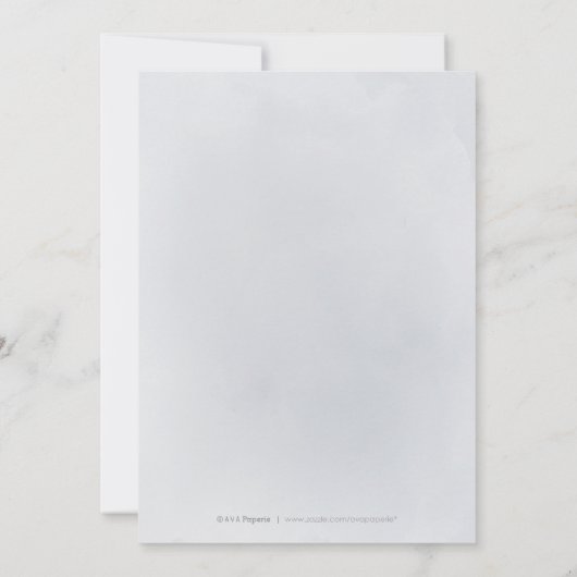 Moody navy minimale botanische bruinbruiloft kaart (Achterkant)