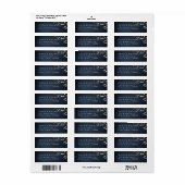 moody navy minimale griekse trouwadres etiket (Full Sheet)