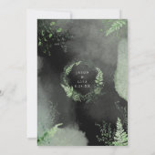 Moody Night Misty Fog Woodland Greenery Wedding Kaart (Achterkant)
