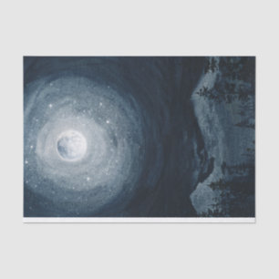 Moody night sky full moon sterren berg ontkoppelin tissuepapier