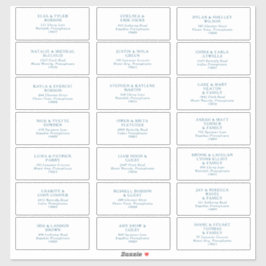 Moody Ocean Blue Font Guest Address Sticker